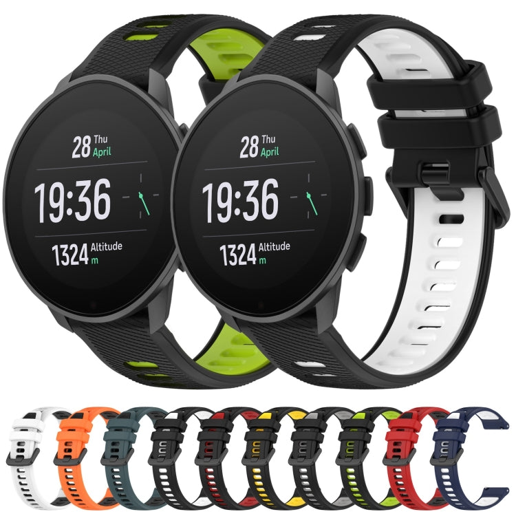 For  SUUNTO 9 Peak 22mm Sports Two-Color Silicone Watch Band(Black+Red) - Smart Wear by PMC TechLife | Online Shopping South Africa | PMC TechLife
