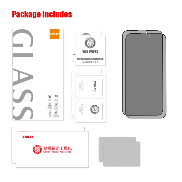 For iPhone 14 Pro 2pcs ENKAY Hat-Prince 25 Degree Privacy 8K UHD AGC Tempered Glass Film - iPhone 14 Pro Tempered Glass by ENKAY | Online Shopping South Africa | PMC TechLife | Buy Now Pay Later Mobicred
