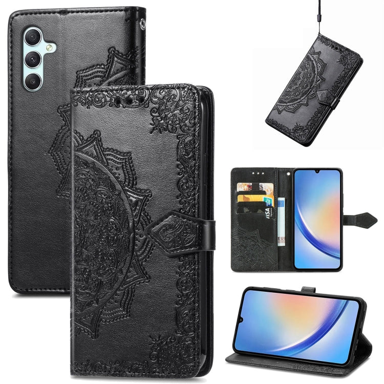 For Samsung Galaxy A34 5G Mandala Flower Embossed Leather Phone Case(Black) - free shipping - PMC TechLife - Order now!