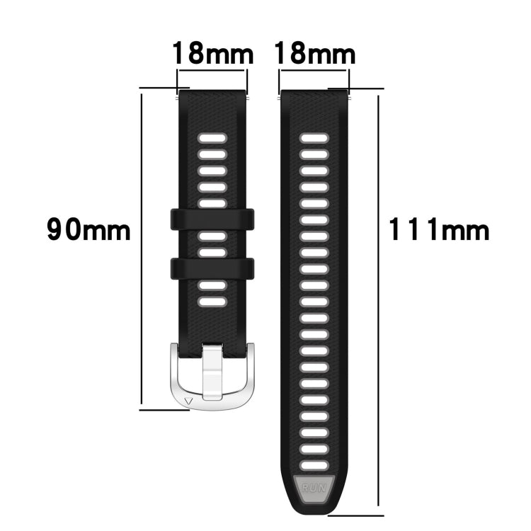 For Garmin Vivoactive 4S 18mm Sports Two-Color Steel Buckle Silicone Watch Band(Pink+White) - Smart Wear by PMC TechLife | Online Shopping South Africa | PMC TechLife