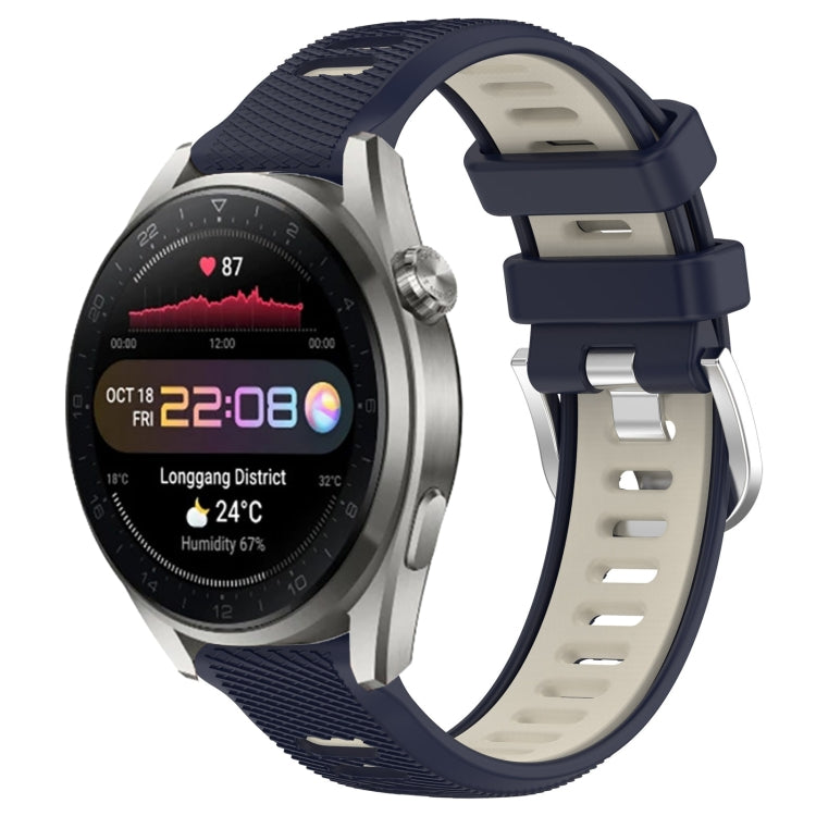 For Huawei Watch 3 Pro New 22mm Sports Two-Color Steel Buckle Silicone Watch Band(Midnight Blue+Starlight) - Smart Wear by PMC TechLife | Online Shopping South Africa | PMC TechLife