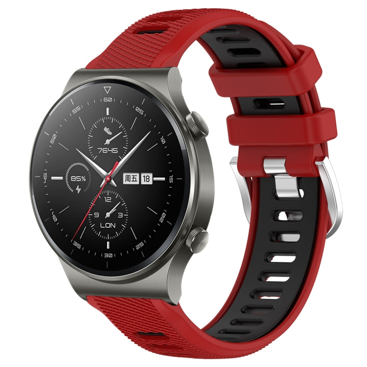 For Huawei GT2 Pro 22mm Sports Two-Color Steel Buckle Silicone Watch Band(Red+Black) - Smart Wear by PMC TechLife | Online Shopping South Africa | PMC TechLife