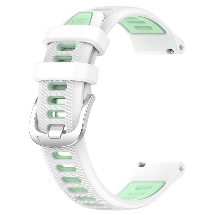 For  Xiaomi Haylou RS4 LS12 22mm Sports Two-Color Steel Buckle Silicone Watch Band(White+Teal) - Smart Wear by PMC TechLife | Online Shopping South Africa | PMC TechLife