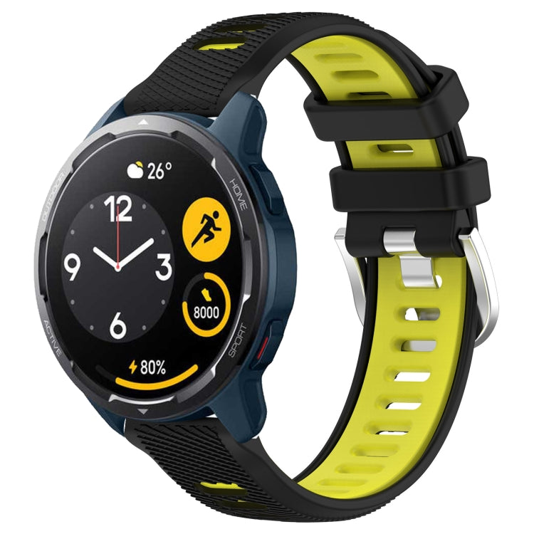 For  Xiaomi Haylou RS4 LS12 22mm Sports Two-Color Steel Buckle Silicone Watch Band(Black+Lime Green) - Smart Wear by PMC TechLife | Online Shopping South Africa | PMC TechLife