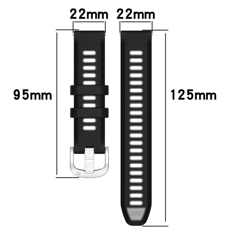 For Amazfit GTR 4 22mm Cross Texture Two Color Silicone Steel Buckle Watch Band(Black+Blue) - Smart Wear by PMC TechLife | Online Shopping South Africa | PMC TechLife