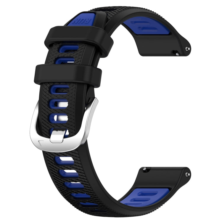 For Amazfit GTR 4 Pro 22mm Cross Texture Two Color Silicone Steel Buckle Watch Band(Black+Blue) - Smart Wear by PMC TechLife | Online Shopping South Africa | PMC TechLife
