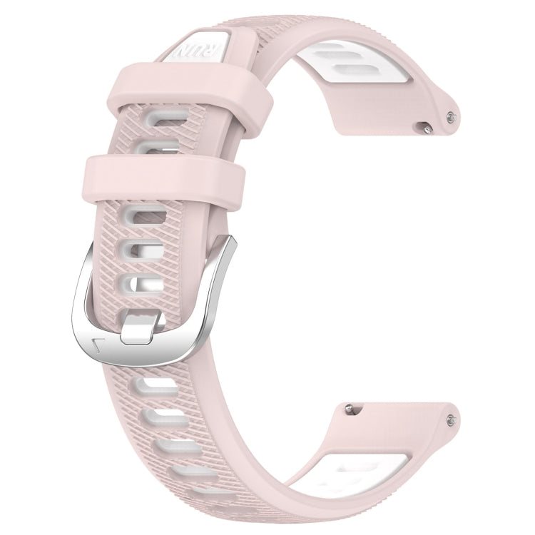 For Amazfit GTR 3 22mm Cross Texture Two Color Silicone Steel Buckle Watch Band(Pink+White) - Smart Wear by PMC TechLife | Online Shopping South Africa | PMC TechLife