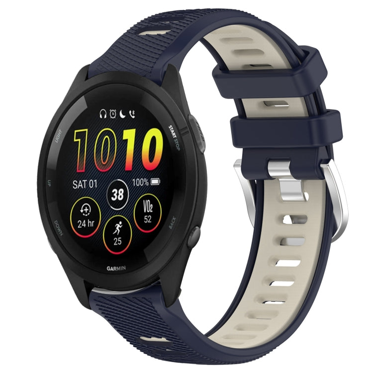 For Garmin Forerunner 265 22mm Sports Two-Color Steel Buckle Silicone Watch Band(Midnight Blue+Starlight) - Smart Wear by PMC TechLife | Online Shopping South Africa | PMC TechLife