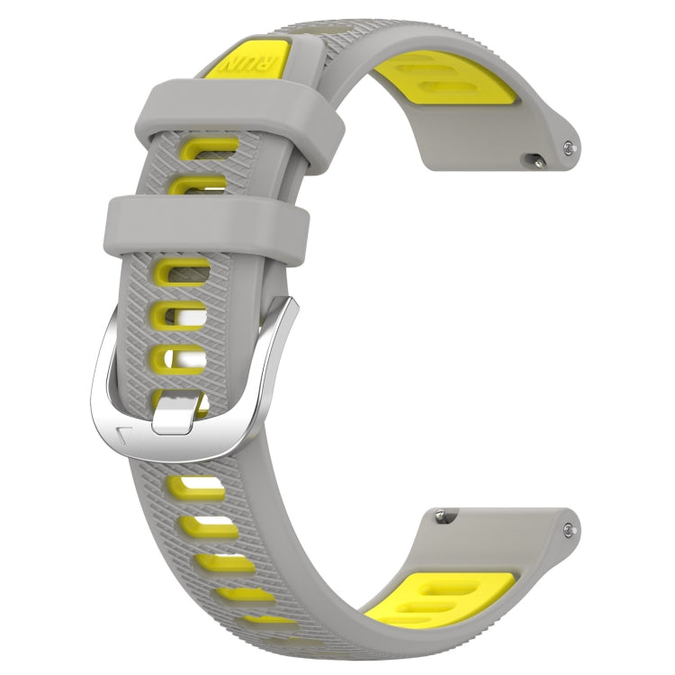 For Samsung Gear S3 Frontier 22mm Sports Two-Color Steel Buckle Silicone Watch Band(Grey+Yellow) - Smart Wear by PMC TechLife | Online Shopping South Africa | PMC TechLife