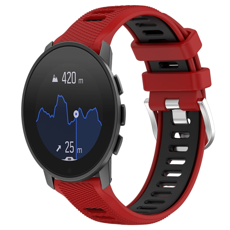 For  SUUNTO 9 Peak 22mm Sports Two-Color Steel Buckle Silicone Watch Band(Red+Black) - Smart Wear by PMC TechLife | Online Shopping South Africa | PMC TechLife
