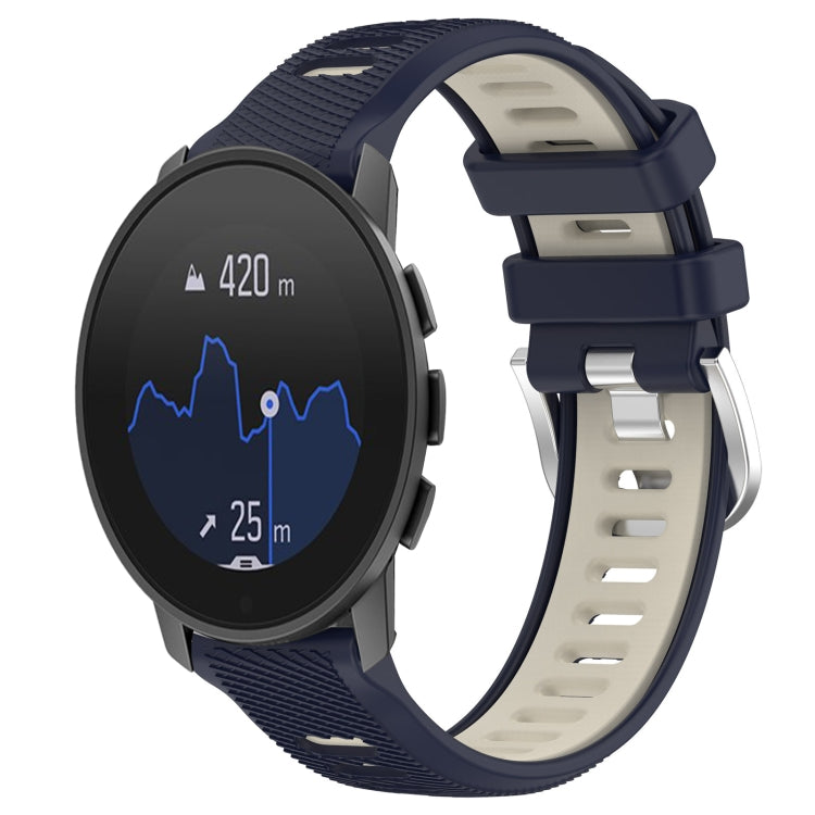 For  SUUNTO 9 Peak 22mm Sports Two-Color Steel Buckle Silicone Watch Band(Midnight Blue+Starlight) - Smart Wear by PMC TechLife | Online Shopping South Africa | PMC TechLife