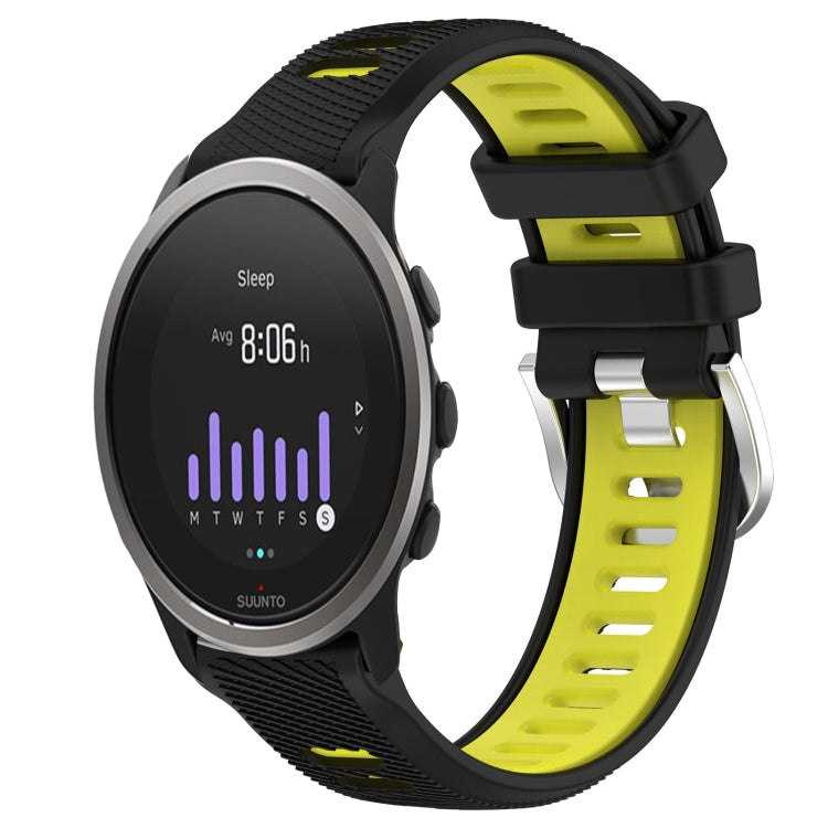 For SUUNTO 5 Peak 22mm Sports Two-Color Steel Buckle Silicone Watch Band(Black+Lime Green) - Smart Wear by PMC TechLife | Online Shopping South Africa | PMC TechLife