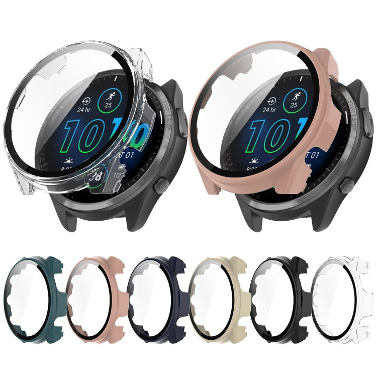 For Garmin Forerunner 965 PC + Toughened Film Integrated Watch Protective Case(Blue) - Smart Wear by PMC TechLife | Online Shopping South Africa | PMC TechLife
