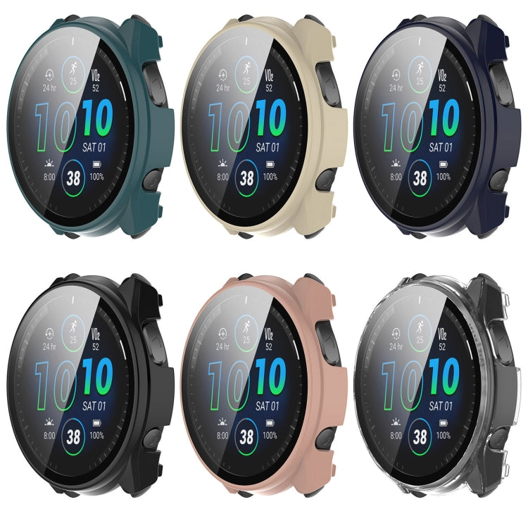 For Garmin Forerunner 965 PC + Toughened Film Integrated Watch Protective Case(Pink) - Smart Wear by PMC TechLife | Online Shopping South Africa | PMC TechLife