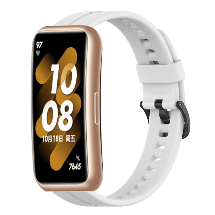 For Huawei Band 7 Solid Color Silicone Watch Band(White) - Smart Wear by PMC TechLife | Online Shopping South Africa | PMC TechLife