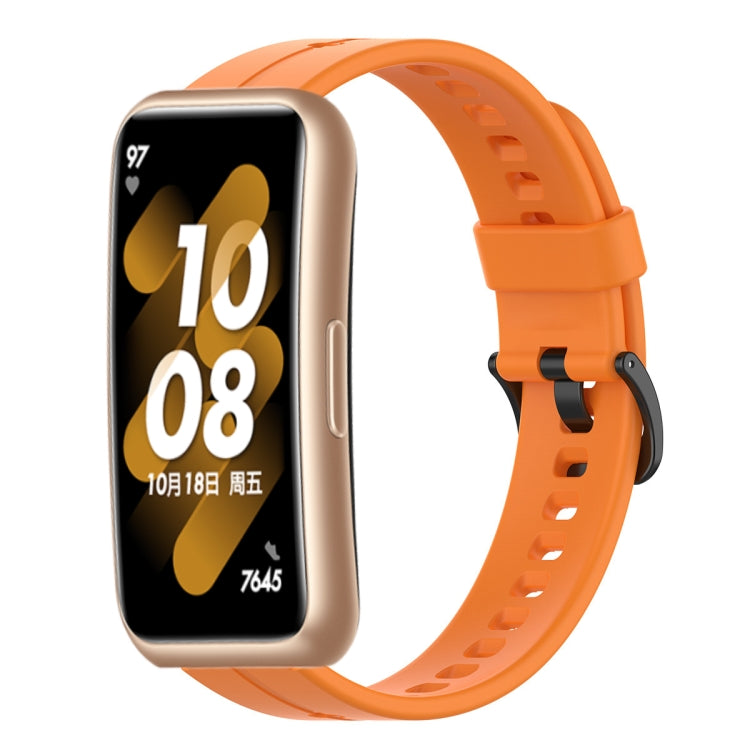 For Huawei Band 7 Solid Color Silicone Watch Band(Orange) - Smart Wear by PMC TechLife | Online Shopping South Africa | PMC TechLife