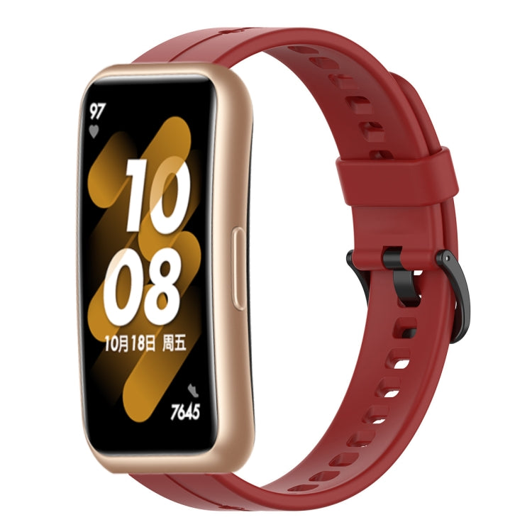 For Huawei Band 7 Solid Color Silicone Watch Band(Red) - Smart Wear by PMC TechLife | Online Shopping South Africa | PMC TechLife