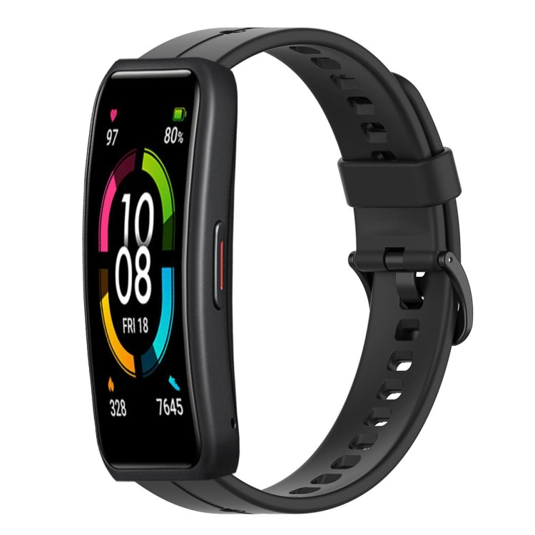 For Huawei Band 6 Solid Color Silicone Watch Band(Black) - Smart Wear by PMC TechLife | Online Shopping South Africa | PMC TechLife