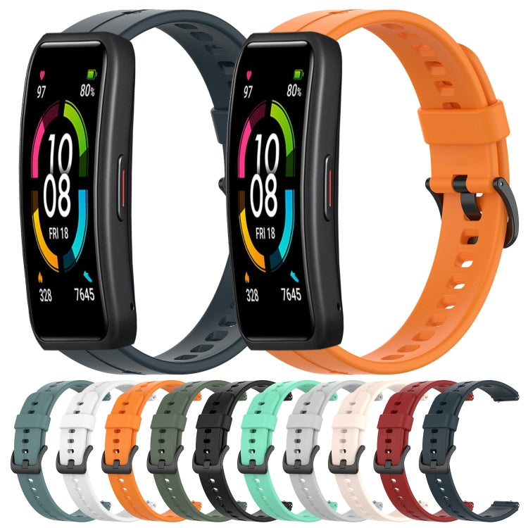 For Huawei Band 6 Solid Color Silicone Watch Band(Grey) - Smart Wear by PMC TechLife | Online Shopping South Africa | PMC TechLife
