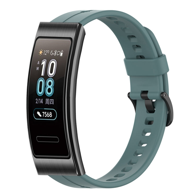 For Huawei Band 3 Solid Color Silicone Watch Band(Rock Cyan) - Smart Wear by PMC TechLife | Online Shopping South Africa | PMC TechLife