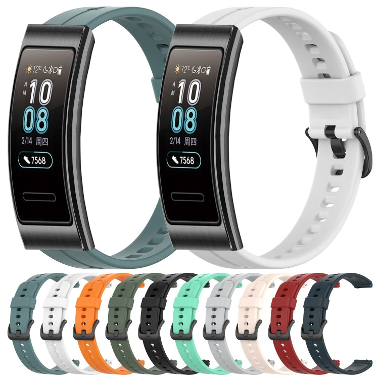 For Huawei Band 3 Solid Color Silicone Watch Band(Black) - Smart Wear by PMC TechLife | Online Shopping South Africa | PMC TechLife