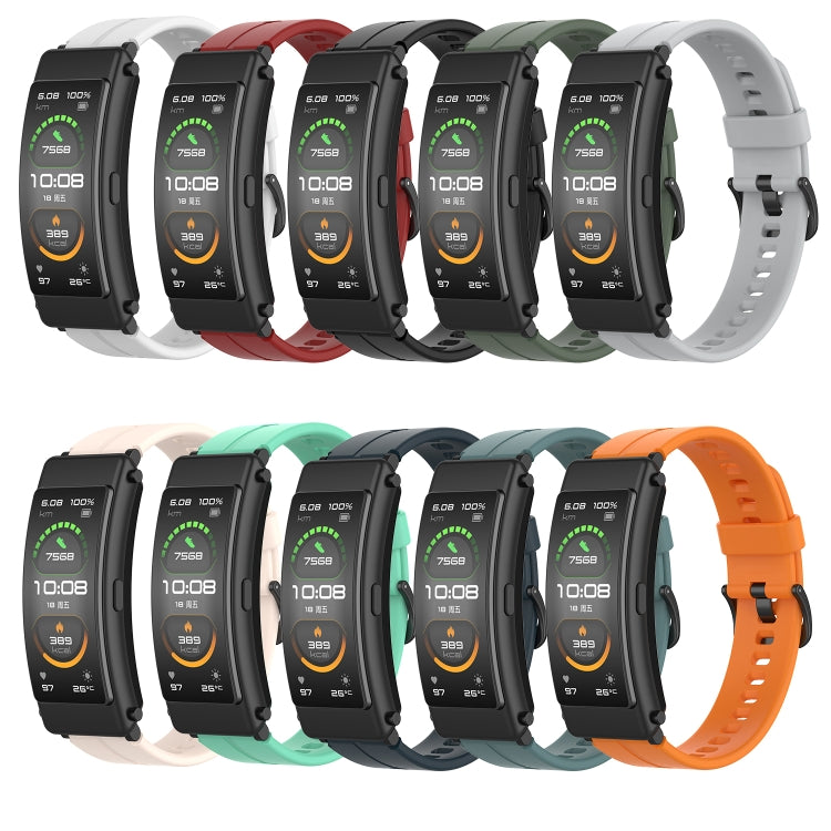 For Huawei Band 3 Solid Color Silicone Watch Band(Orange) - Smart Wear by PMC TechLife | Online Shopping South Africa | PMC TechLife