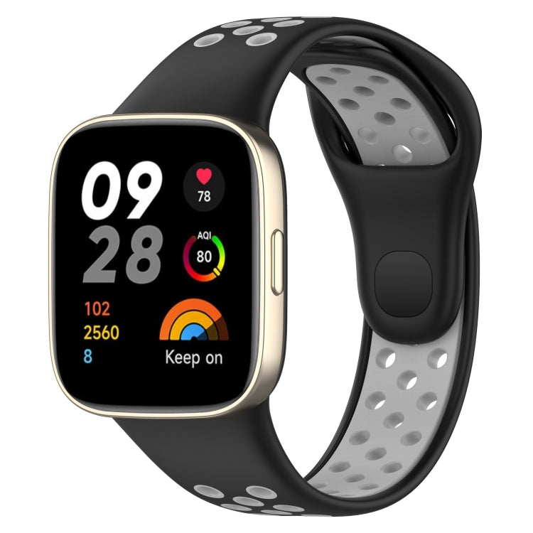 For Redmi Watch 3 Sports Two-Color Silicone Watch Band(Black+Grey) - Smart Wear by PMC TechLife | Online Shopping South Africa | PMC TechLife
