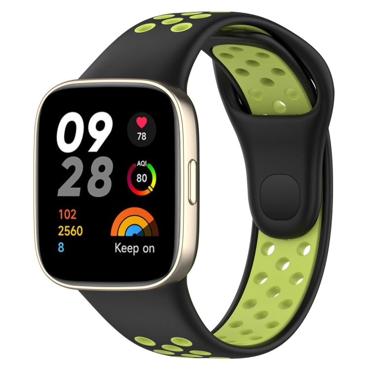 For Redmi Watch 3 Sports Two-Color Silicone Watch Band(Black+Green) - Smart Wear by PMC TechLife | Online Shopping South Africa | PMC TechLife