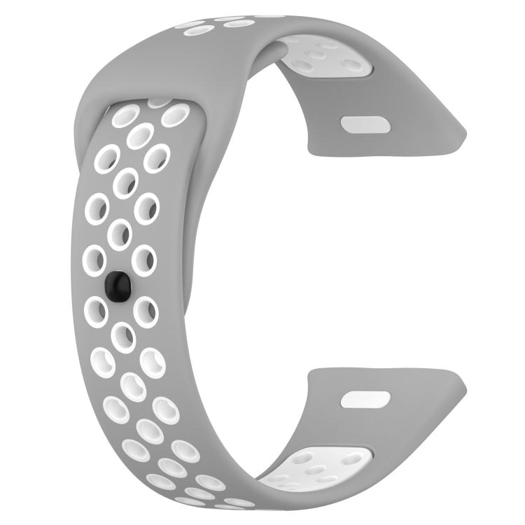 For Redmi Watch 3 Sports Two-Color Silicone Watch Band(Grey+White) - Smart Wear by PMC TechLife | Online Shopping South Africa | PMC TechLife