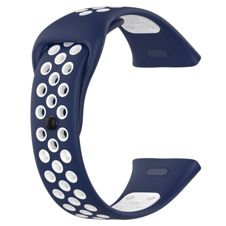 For Redmi Watch 3 Sports Two-Color Silicone Watch Band(Dark Blue+White) - Smart Wear by PMC TechLife | Online Shopping South Africa | PMC TechLife