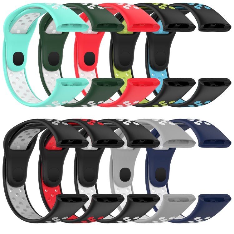 For Redmi Watch 3 Sports Two-Color Silicone Watch Band(Dark Green+White) - Smart Wear by PMC TechLife | Online Shopping South Africa | PMC TechLife