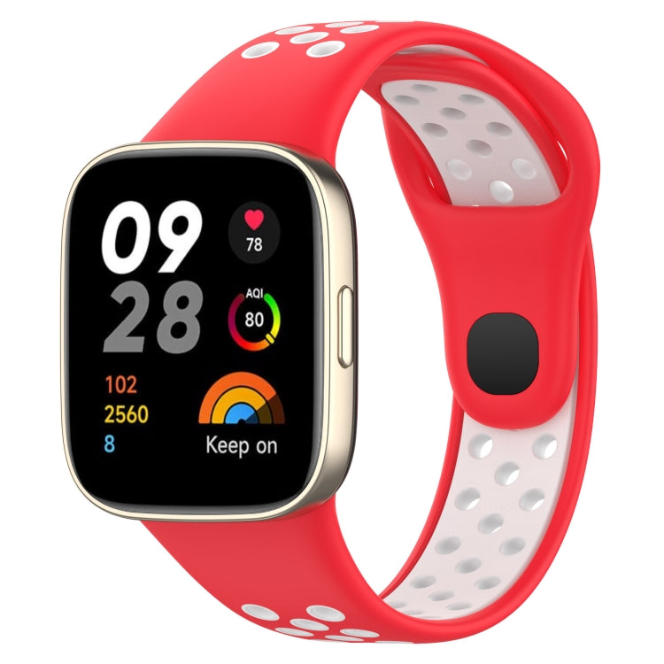 For Redmi Watch 3 Lite Sports Two-Color Silicone Watch Band(Red+White) - Smart Wear by PMC TechLife | Online Shopping South Africa | PMC TechLife