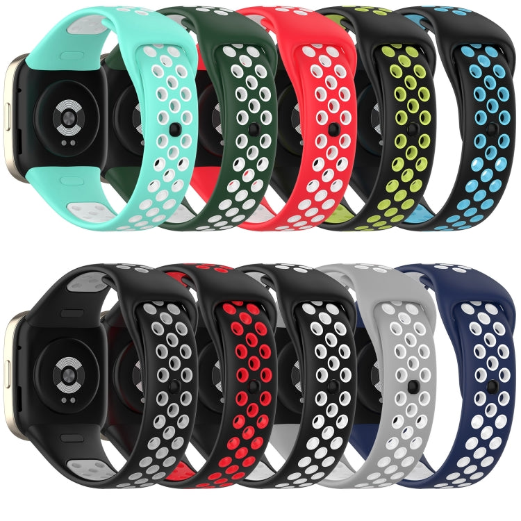 For Redmi Watch 3 Lite Sports Two-Color Silicone Watch Band(Black+Blue) - Smart Wear by PMC TechLife | Online Shopping South Africa | PMC TechLife