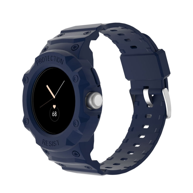 For Google Pixel Watch JUNSUNMAY Integrated TPU Adjustable Elastic Watch Band(Dark Blue) - Watch Bands by JUNSUNMAY | Online Shopping South Africa | PMC TechLife | Buy Now Pay Later Mobicred