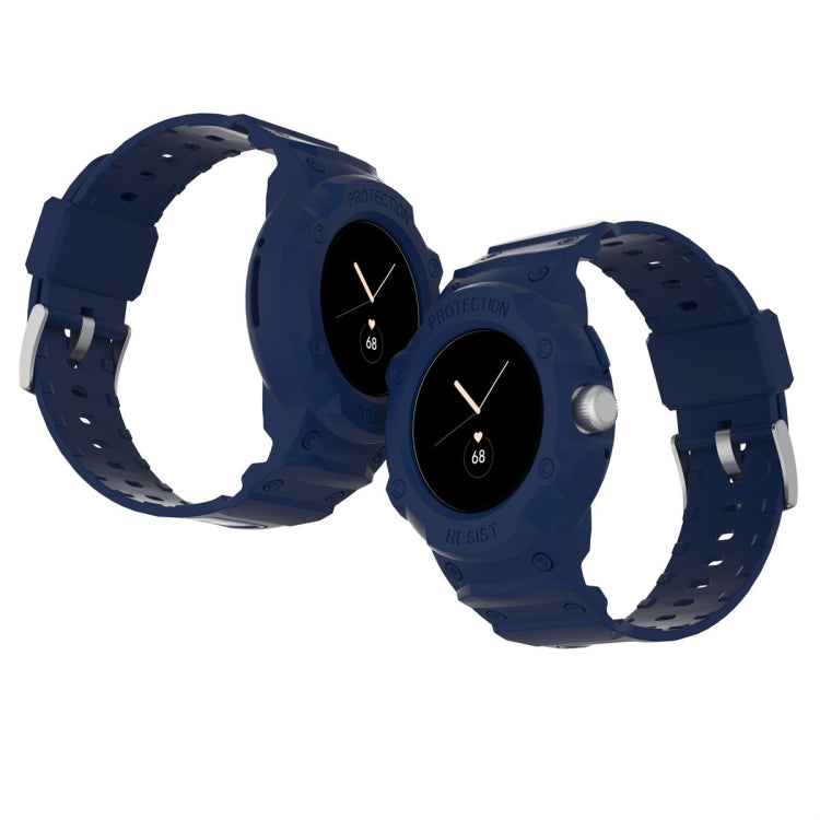 For Google Pixel Watch JUNSUNMAY Integrated TPU Adjustable Elastic Watch Band(Dark Blue) - Watch Bands by JUNSUNMAY | Online Shopping South Africa | PMC TechLife | Buy Now Pay Later Mobicred