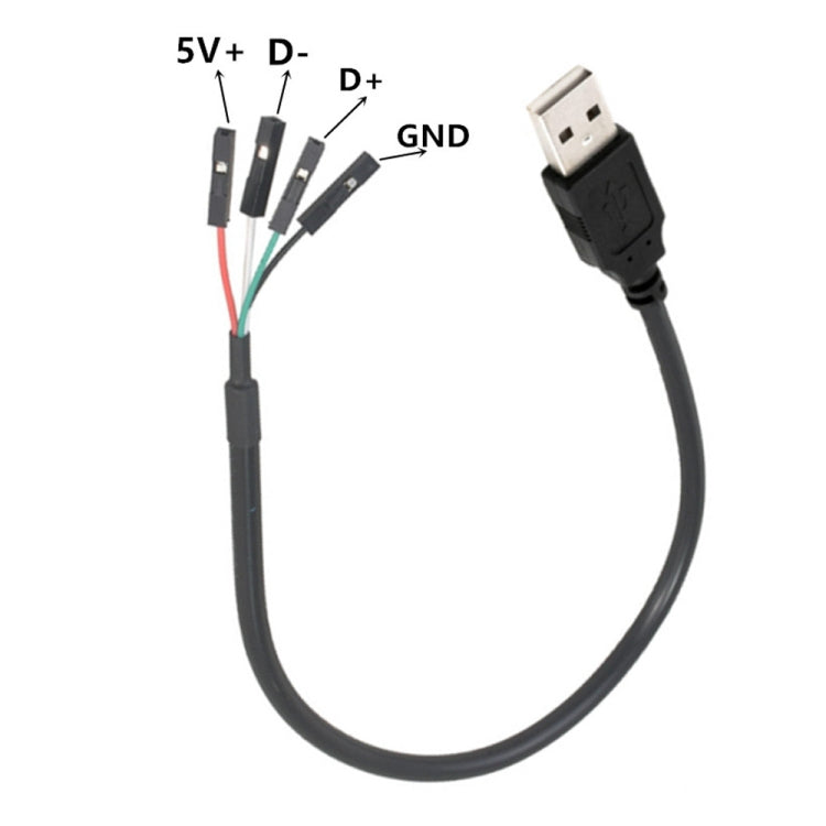 USB Male JUNSUNMAY USB 2.0 A to Female 4 Pin Dupont Motherboard Header Adapter Extender Cable, Length: 0.3m - free shipping - PMC TechLife - Order now!