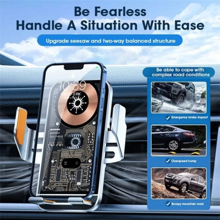 C10 Car Navigation Infrared Sensor Transparent Wireless Charger 15W Fast Charger Phone Stand(Blue) - Wireless Charging Pads by PMC TechLife | Online Shopping South Africa | PMC TechLife