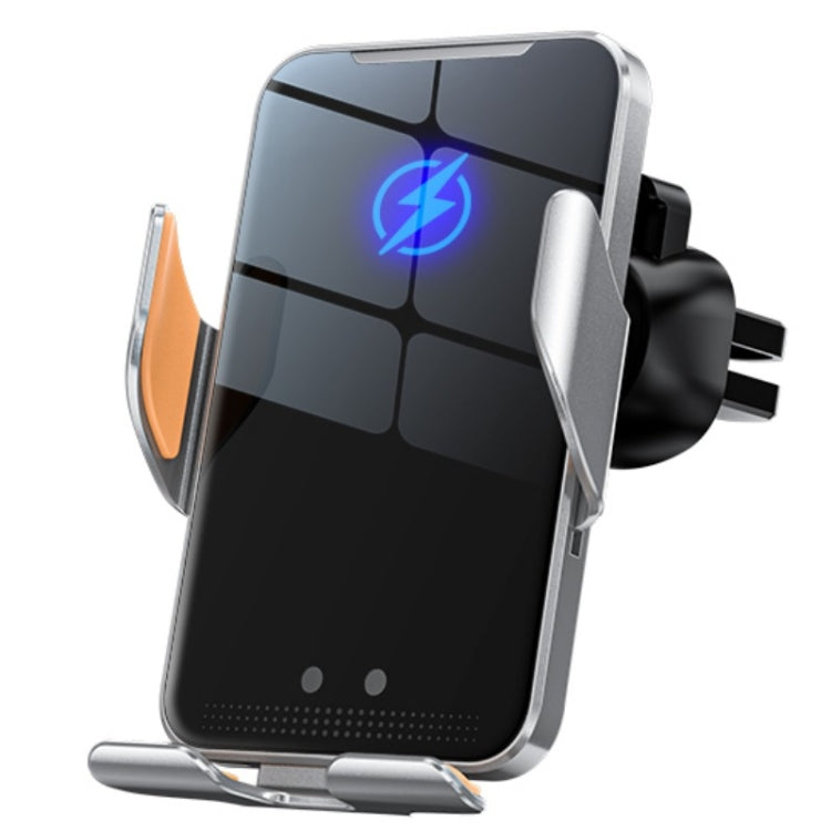 C9 Car Wireless Charger Phone Holder Infrared Auto-Clamping Metal Phone Mount Car Charger(Gray) - Wireless Charger Holders by PMC TechLife | Online Shopping South Africa | PMC TechLife