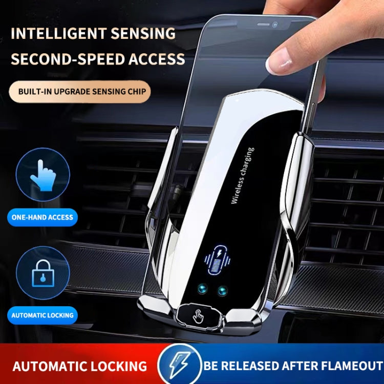 A2 Car Mobile Phone Bracket Wireless 15W Fast Charging Automatic Smart Sensor Stand(Black) - Wireless Charger Holders by PMC TechLife | Online Shopping South Africa | PMC TechLife