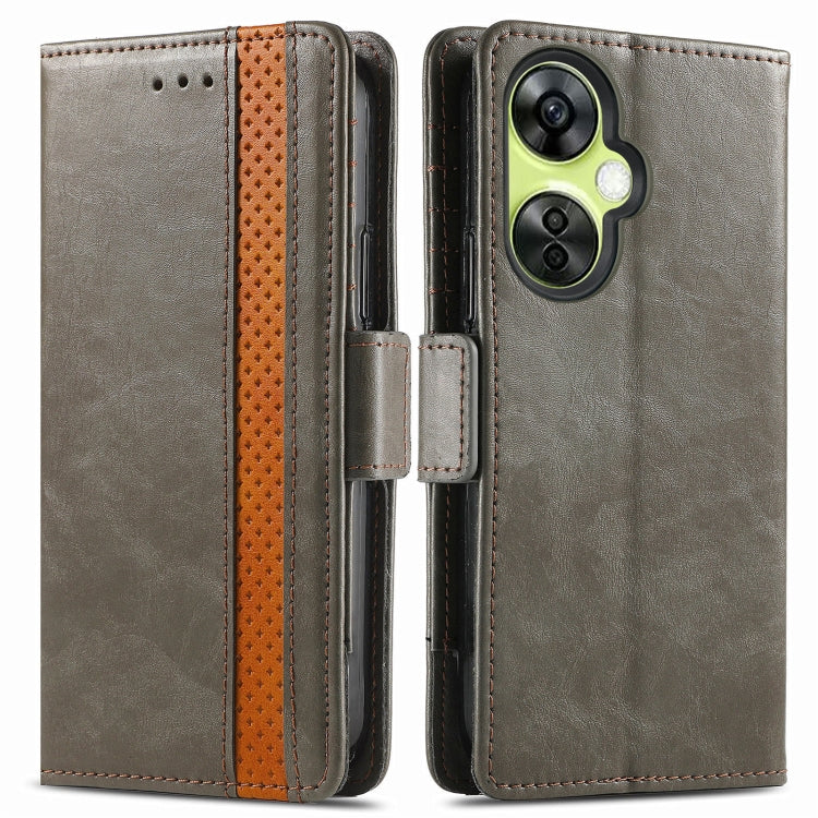 For OnePlus Nord CE 3 Lite CaseNeo Splicing Dual Magnetic Buckle Leather Phone Case(Gray) - free shipping - PMC TechLife - Order now!