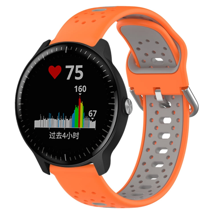 For Garmin Vivoactive3 Music 20mm Breathable Two-Color Silicone Watch Band(Orange+Grey) - Watch Bands by PMC TechLife | Online Shopping South Africa | PMC TechLife