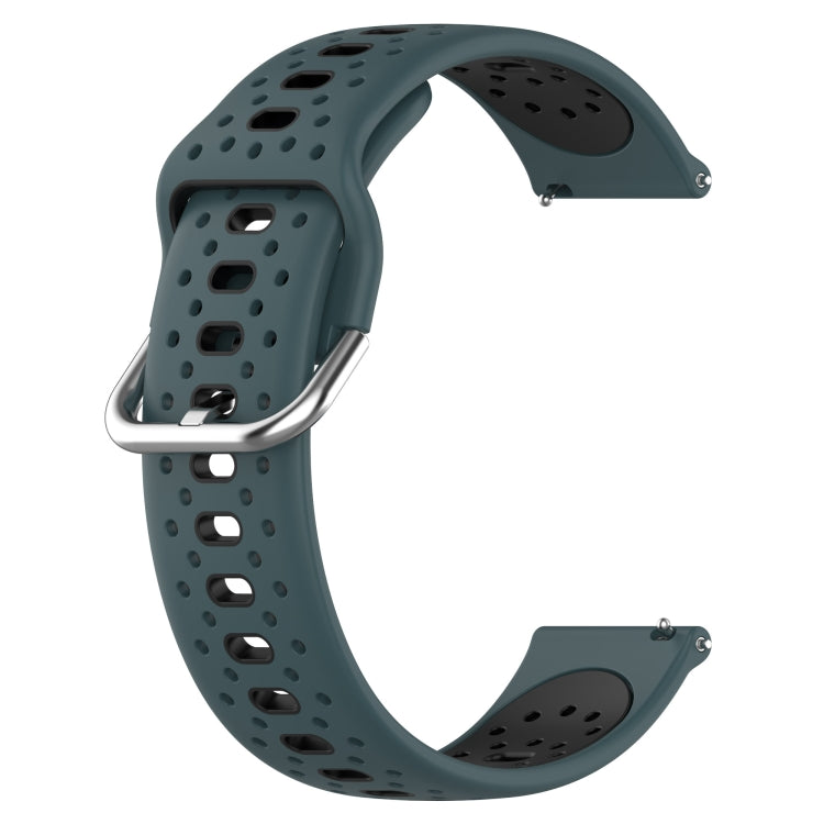 For Garmin Approach S40 20mm Breathable Two-Color Silicone Watch Band(Olive Green+Black) - Watch Bands by PMC TechLife | Online Shopping South Africa | PMC TechLife