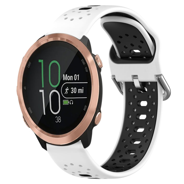 For Garmin Forerunner 645 Music 20mm Breathable Two-Color Silicone Watch Band(White+Black) -  by PMC TechLife | Online Shopping South Africa | PMC TechLife