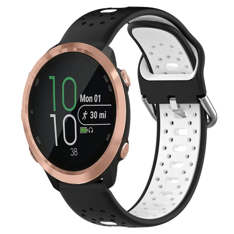 For Garmin Forerunner 645 Music 20mm Breathable Two-Color Silicone Watch Band(Black+White) -  by PMC TechLife | Online Shopping South Africa | PMC TechLife