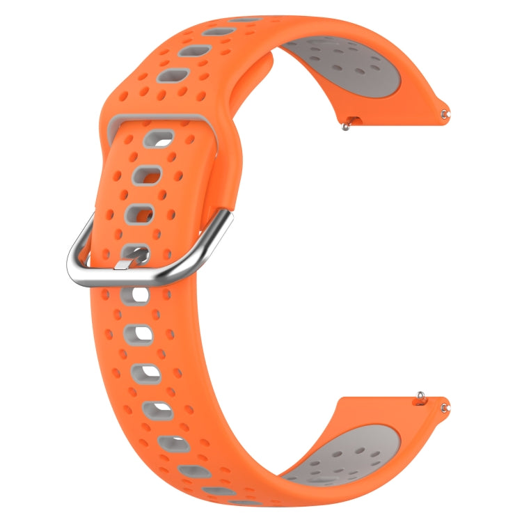 For Garmin Forerunner Sq2 20mm Breathable Two-Color Silicone Watch Band(Orange+Grey) - Watch Bands by PMC TechLife | Online Shopping South Africa | PMC TechLife