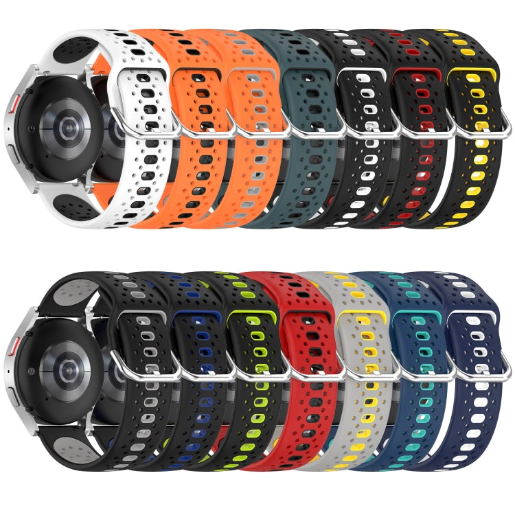 For Garmin Venu SQ 20mm Breathable Two-Color Silicone Watch Band(Black+Lime Green) - Watch Bands by PMC TechLife | Online Shopping South Africa | PMC TechLife