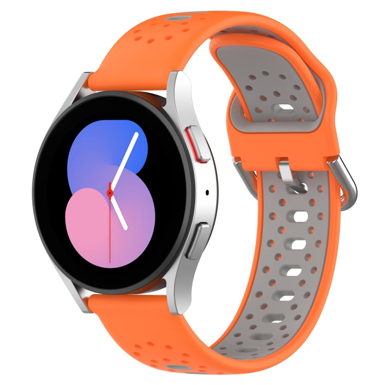 For Samsung Galaxy Watch 5 40mm 20mm Breathable Two-Color Silicone Watch Band(Orange+Grey) - Watch Bands by PMC TechLife | Online Shopping South Africa | PMC TechLife