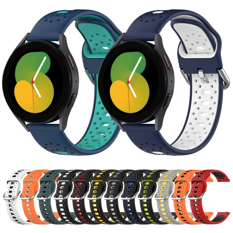 For Samsung Galaxy Watch 4 40mm 20mm Breathable Two-Color Silicone Watch Band(Red+Black) - Watch Bands by PMC TechLife | Online Shopping South Africa | PMC TechLife
