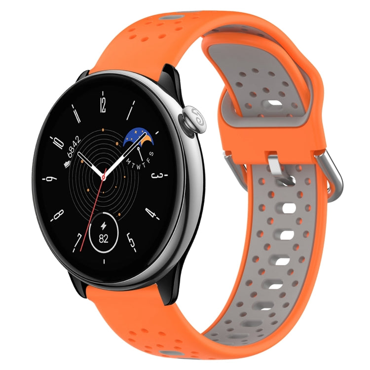 For Amazfit GTR Mini 20mm Breathable Two-Color Silicone Watch Band(Orange+Grey) - Watch Bands by PMC TechLife | Online Shopping South Africa | PMC TechLife
