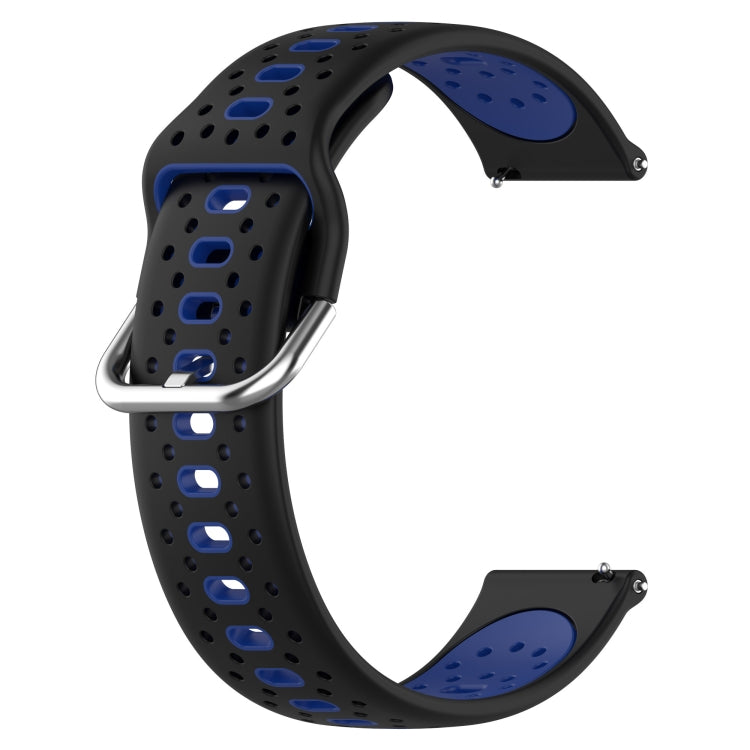 For Amazfit GTR 42mm 20mm Breathable Two-Color Silicone Watch Band(Black+Blue) - Watch Bands by PMC TechLife | Online Shopping South Africa | PMC TechLife